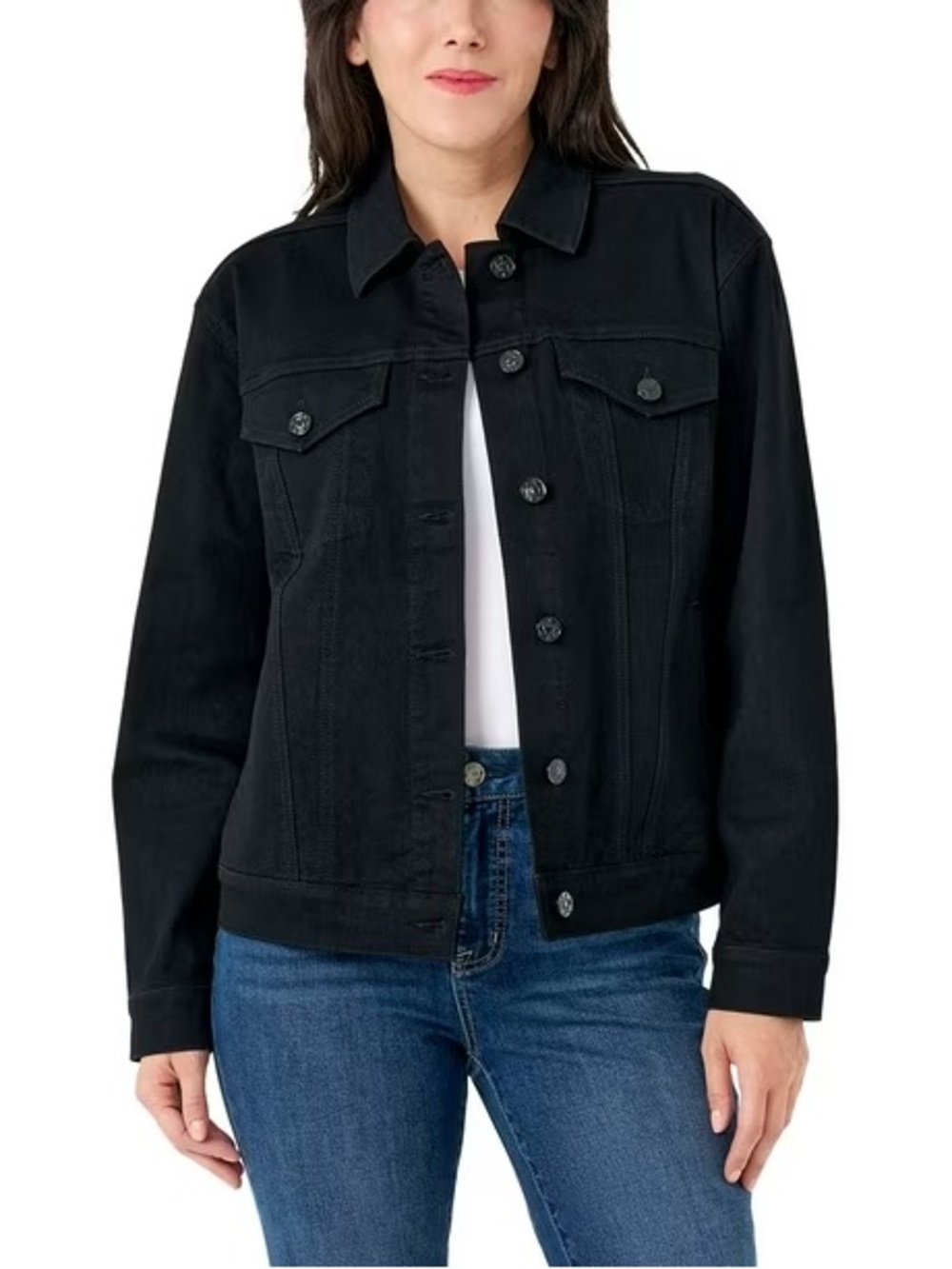 Seven7 Women's Black Denim Jacket Size Small